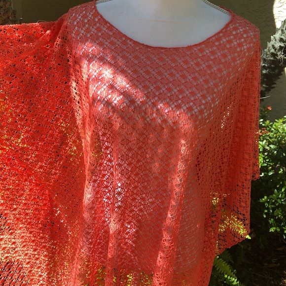 Other - Beach CoverUp XL Soft Coral Lacey Top